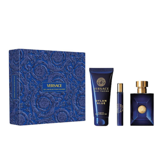 VERSACE POUR HOMME DYLAN BLUE 3.4 EDT 3PC MEN SET